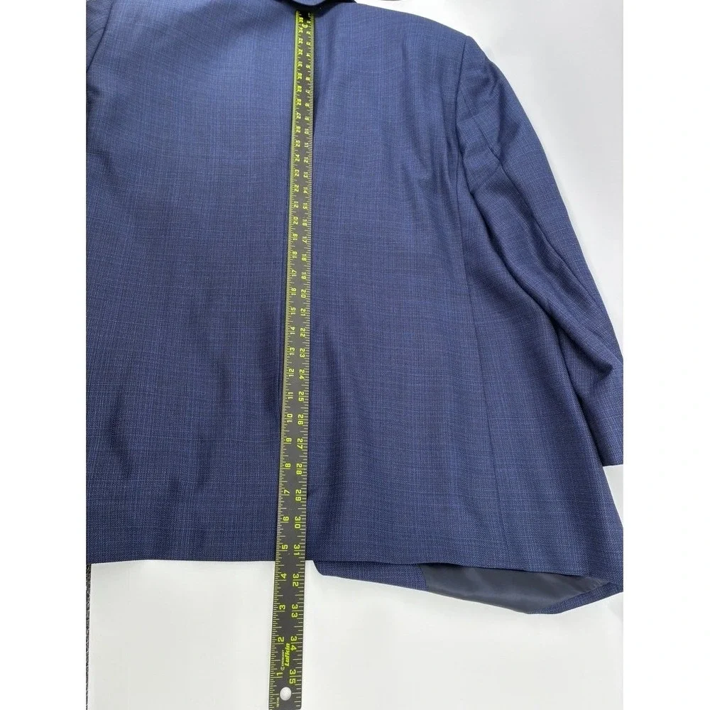 Bespoke Blue Prince of Wales Wool Blazer Sport Coat Reda 1865 Italian Fabric 48R